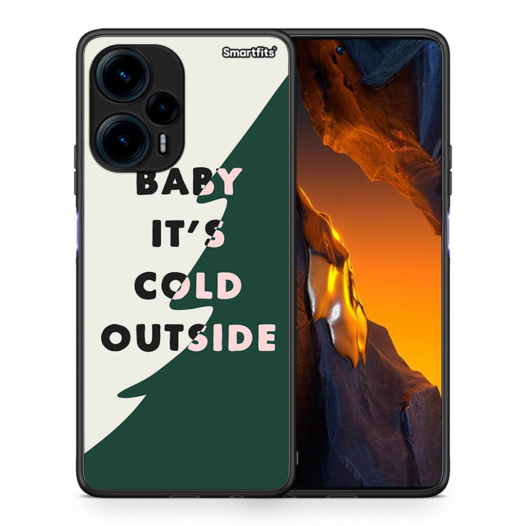 Θήκη Xiaomi Poco F5 5G Cold Outside από τη Smartfits με σχέδιο στο πίσω μέρος και μαύρο περίβλημα | Xiaomi Poco F5 5G Cold Outside Case with Colorful Back and Black Bezels