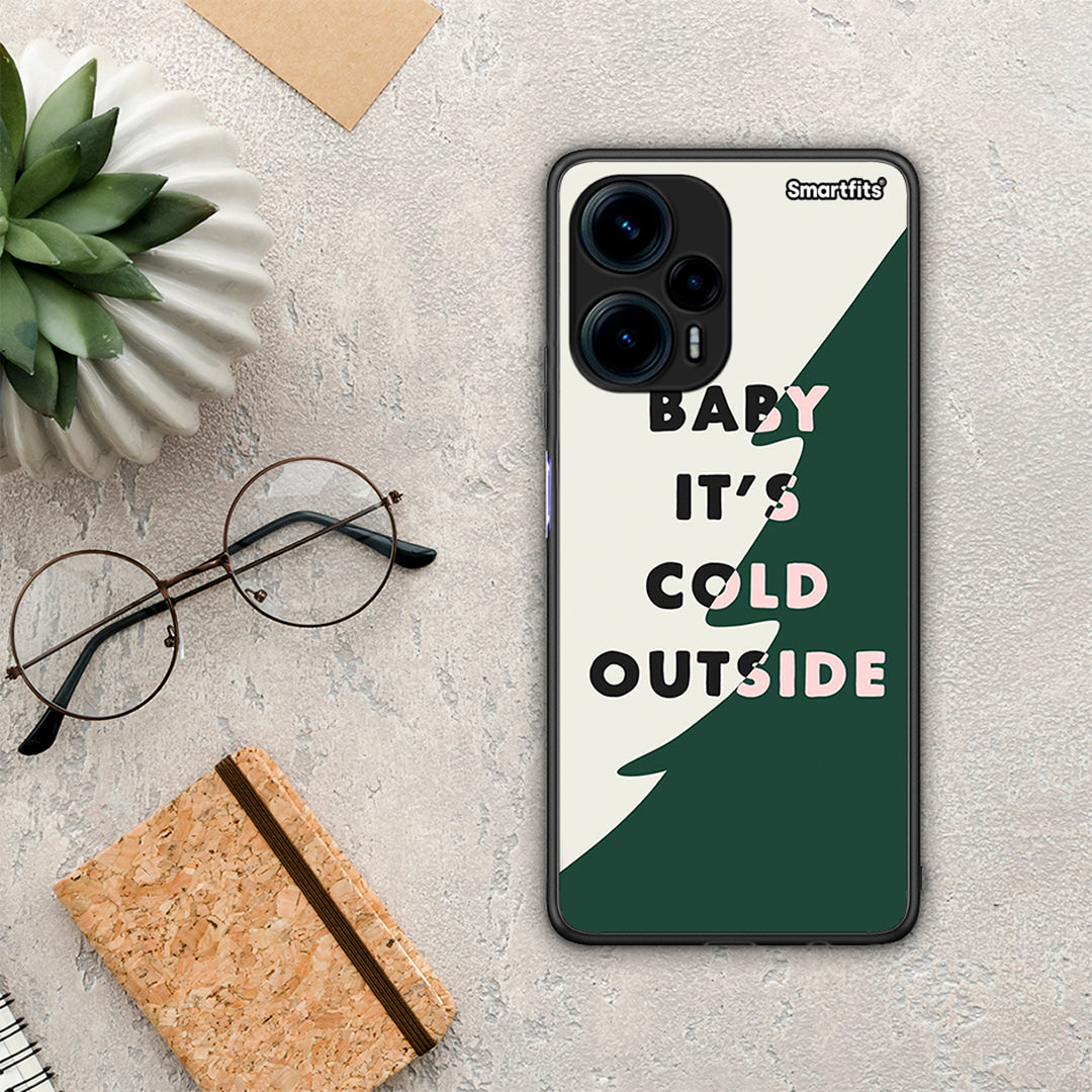 Θήκη Xiaomi Poco F5 5G Cold Outside από τη Smartfits με σχέδιο στο πίσω μέρος και μαύρο περίβλημα | Xiaomi Poco F5 5G Cold Outside Case with Colorful Back and Black Bezels