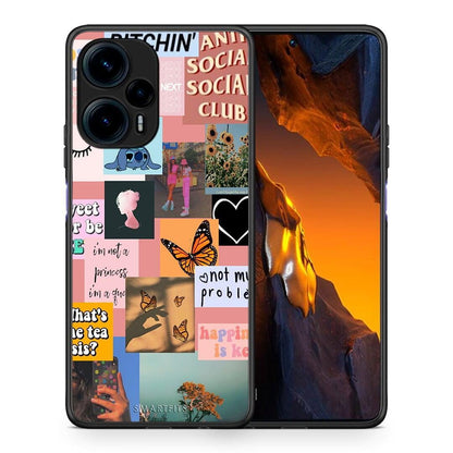 Θήκη Xiaomi Poco F5 5G Collage Bitchin από τη Smartfits με σχέδιο στο πίσω μέρος και μαύρο περίβλημα | Xiaomi Poco F5 5G Collage Bitchin Case with Colorful Back and Black Bezels