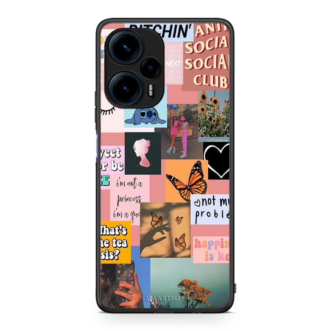 Θήκη Xiaomi Poco F5 5G Collage Bitchin από τη Smartfits με σχέδιο στο πίσω μέρος και μαύρο περίβλημα | Xiaomi Poco F5 5G Collage Bitchin Case with Colorful Back and Black Bezels