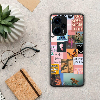 Θήκη Xiaomi Poco F5 5G Collage Bitchin από τη Smartfits με σχέδιο στο πίσω μέρος και μαύρο περίβλημα | Xiaomi Poco F5 5G Collage Bitchin Case with Colorful Back and Black Bezels