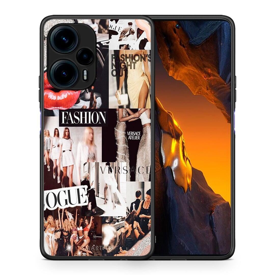 Θήκη Xiaomi Poco F5 5G Collage Fashion από τη Smartfits με σχέδιο στο πίσω μέρος και μαύρο περίβλημα | Xiaomi Poco F5 5G Collage Fashion Case with Colorful Back and Black Bezels