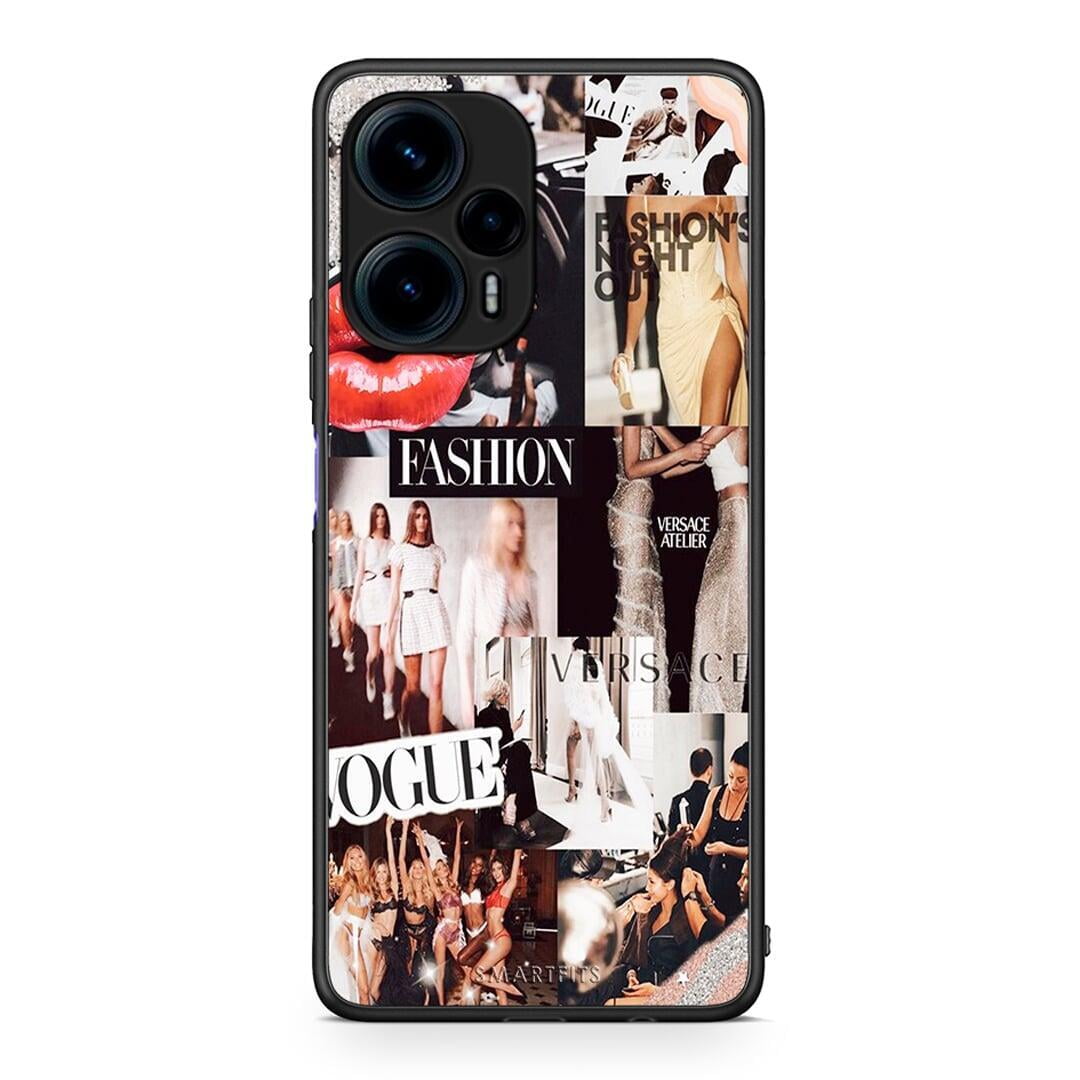 Θήκη Xiaomi Poco F5 5G Collage Fashion από τη Smartfits με σχέδιο στο πίσω μέρος και μαύρο περίβλημα | Xiaomi Poco F5 5G Collage Fashion Case with Colorful Back and Black Bezels