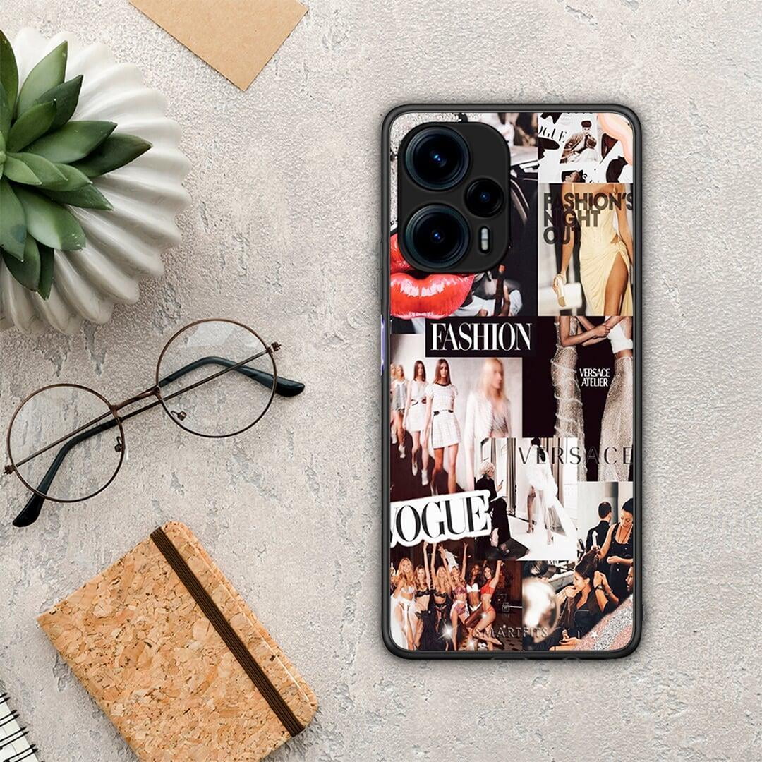 Θήκη Xiaomi Poco F5 5G Collage Fashion από τη Smartfits με σχέδιο στο πίσω μέρος και μαύρο περίβλημα | Xiaomi Poco F5 5G Collage Fashion Case with Colorful Back and Black Bezels