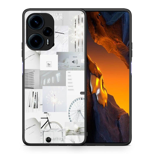 Θήκη Xiaomi Poco F5 5G Collage Make Me Wonder από τη Smartfits με σχέδιο στο πίσω μέρος και μαύρο περίβλημα | Xiaomi Poco F5 5G Collage Make Me Wonder Case with Colorful Back and Black Bezels
