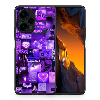 Θήκη Xiaomi Poco F5 5G Collage Stay Wild από τη Smartfits με σχέδιο στο πίσω μέρος και μαύρο περίβλημα | Xiaomi Poco F5 5G Collage Stay Wild Case with Colorful Back and Black Bezels