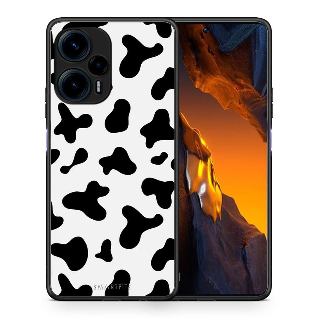 Θήκη Xiaomi Poco F5 5G Cow Print από τη Smartfits με σχέδιο στο πίσω μέρος και μαύρο περίβλημα | Xiaomi Poco F5 5G Cow Print Case with Colorful Back and Black Bezels