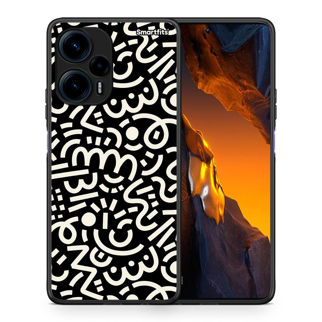 Θήκη Xiaomi Poco F5 5G Doodle Art από τη Smartfits με σχέδιο στο πίσω μέρος και μαύρο περίβλημα | Xiaomi Poco F5 5G Doodle Art Case with Colorful Back and Black Bezels