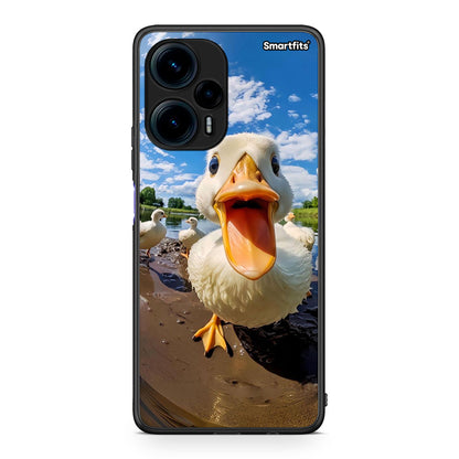 Θήκη Xiaomi Poco F5 5G Duck Face από τη Smartfits με σχέδιο στο πίσω μέρος και μαύρο περίβλημα | Xiaomi Poco F5 5G Duck Face Case with Colorful Back and Black Bezels