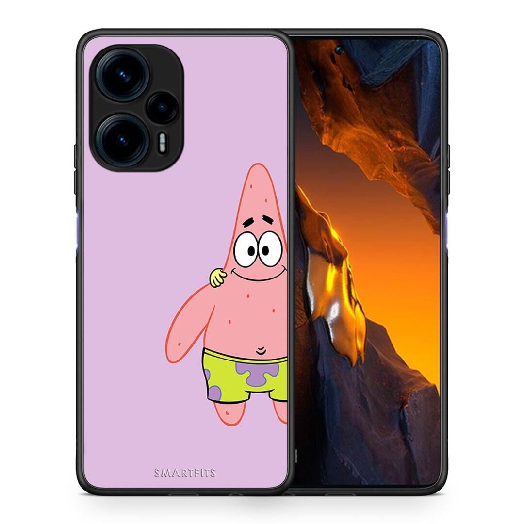 Θήκη Xiaomi Poco F5 5G Friends Patrick από τη Smartfits με σχέδιο στο πίσω μέρος και μαύρο περίβλημα | Xiaomi Poco F5 5G Friends Patrick Case with Colorful Back and Black Bezels