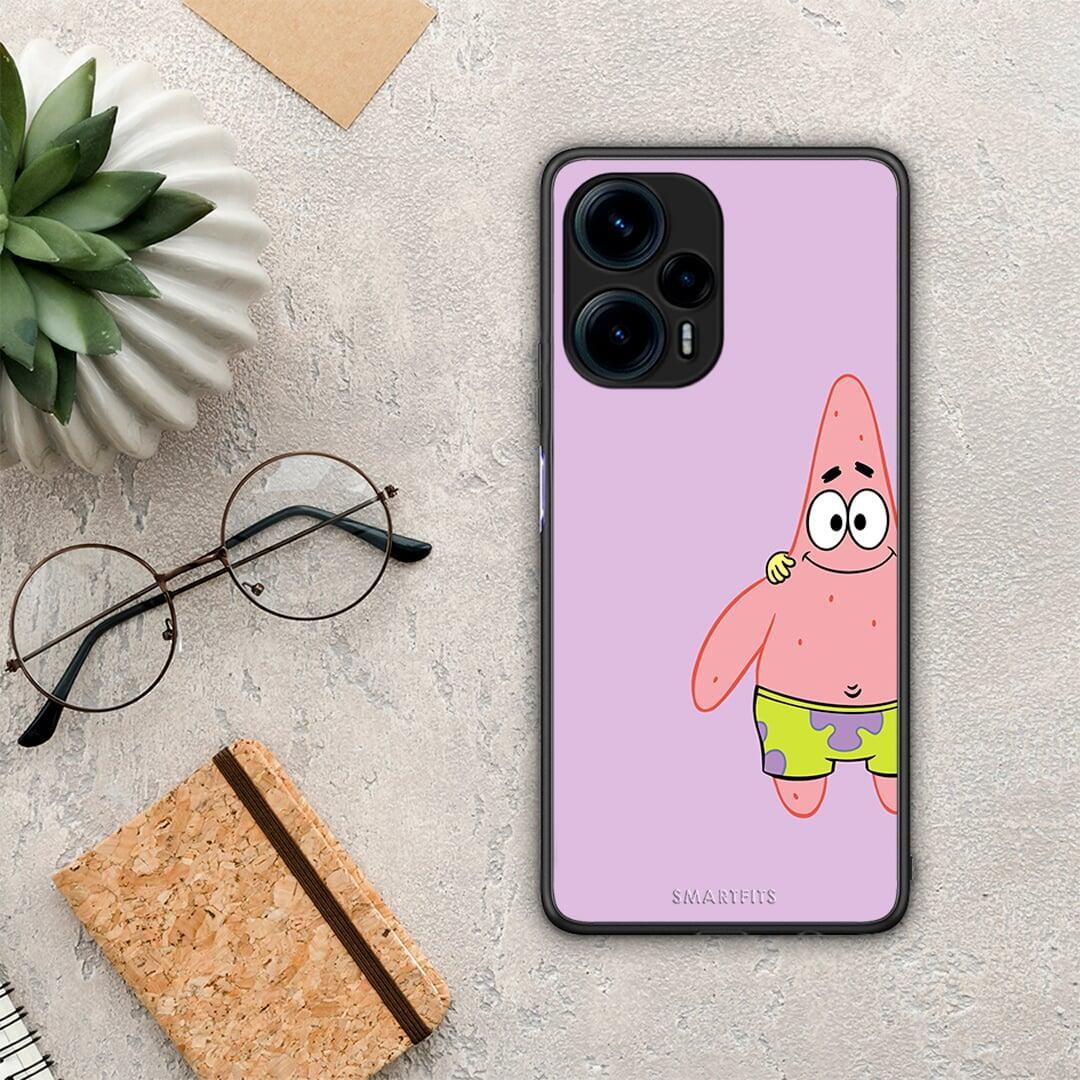 Θήκη Xiaomi Poco F5 5G Friends Patrick από τη Smartfits με σχέδιο στο πίσω μέρος και μαύρο περίβλημα | Xiaomi Poco F5 5G Friends Patrick Case with Colorful Back and Black Bezels