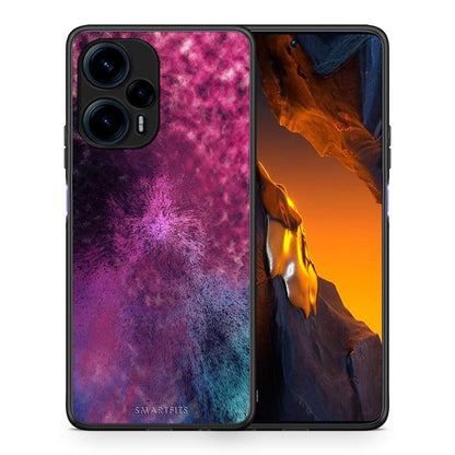 Θήκη Xiaomi Poco F5 5G Galactic Aurora από τη Smartfits με σχέδιο στο πίσω μέρος και μαύρο περίβλημα | Xiaomi Poco F5 5G Galactic Aurora Case with Colorful Back and Black Bezels