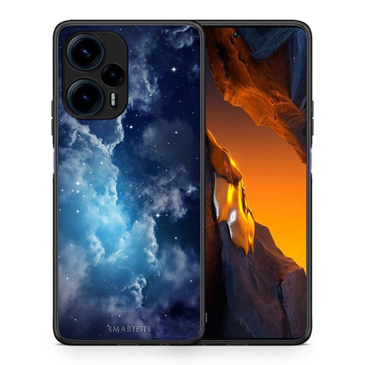 Θήκη Xiaomi Poco F5 5G Galactic Blue Sky από τη Smartfits με σχέδιο στο πίσω μέρος και μαύρο περίβλημα | Xiaomi Poco F5 5G Galactic Blue Sky Case with Colorful Back and Black Bezels