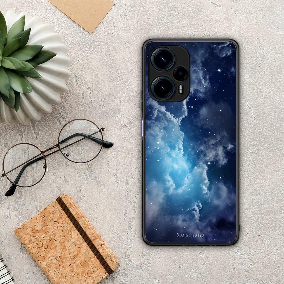 Θήκη Xiaomi Poco F5 5G Galactic Blue Sky από τη Smartfits με σχέδιο στο πίσω μέρος και μαύρο περίβλημα | Xiaomi Poco F5 5G Galactic Blue Sky Case with Colorful Back and Black Bezels