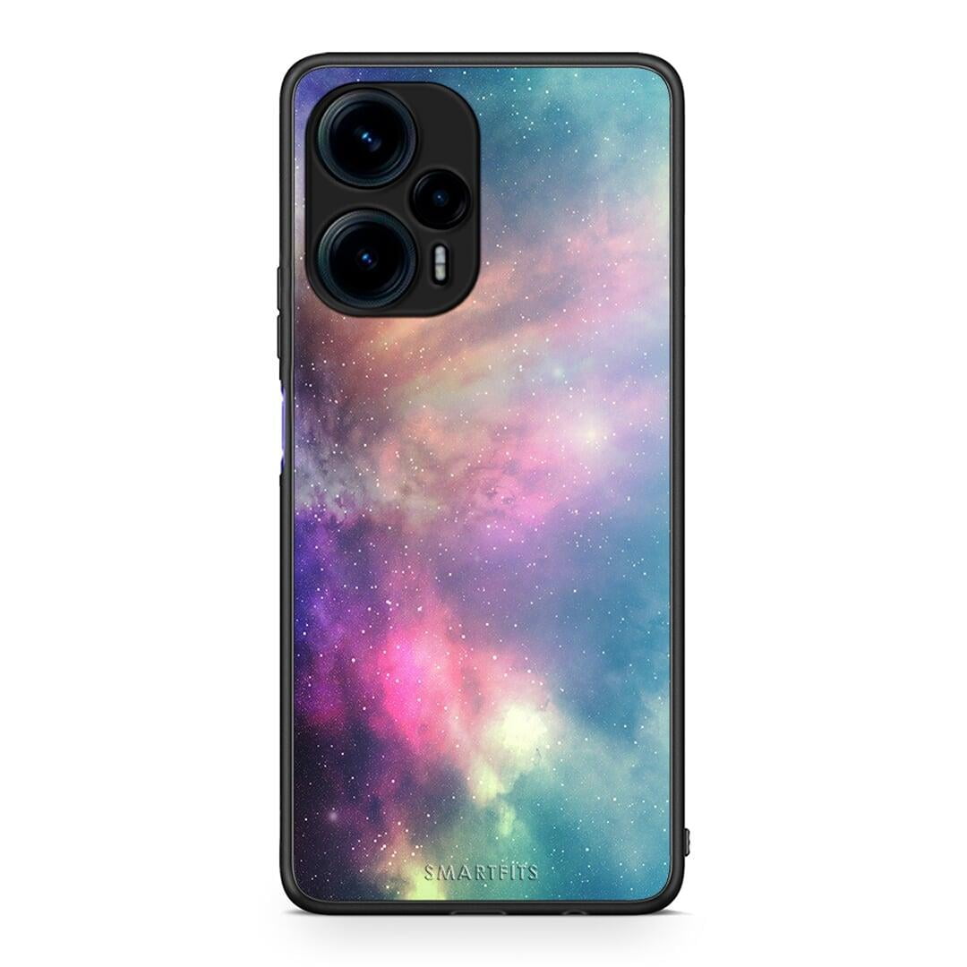 Θήκη Xiaomi Poco F5 5G Galactic Rainbow από τη Smartfits με σχέδιο στο πίσω μέρος και μαύρο περίβλημα | Xiaomi Poco F5 5G Galactic Rainbow Case with Colorful Back and Black Bezels