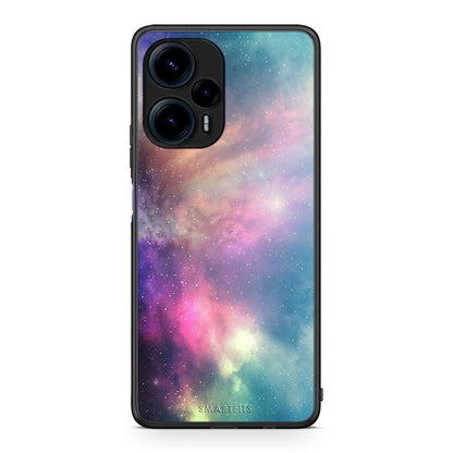 Θήκη Xiaomi Poco F5 5G Galactic Rainbow από τη Smartfits με σχέδιο στο πίσω μέρος και μαύρο περίβλημα | Xiaomi Poco F5 5G Galactic Rainbow Case with Colorful Back and Black Bezels