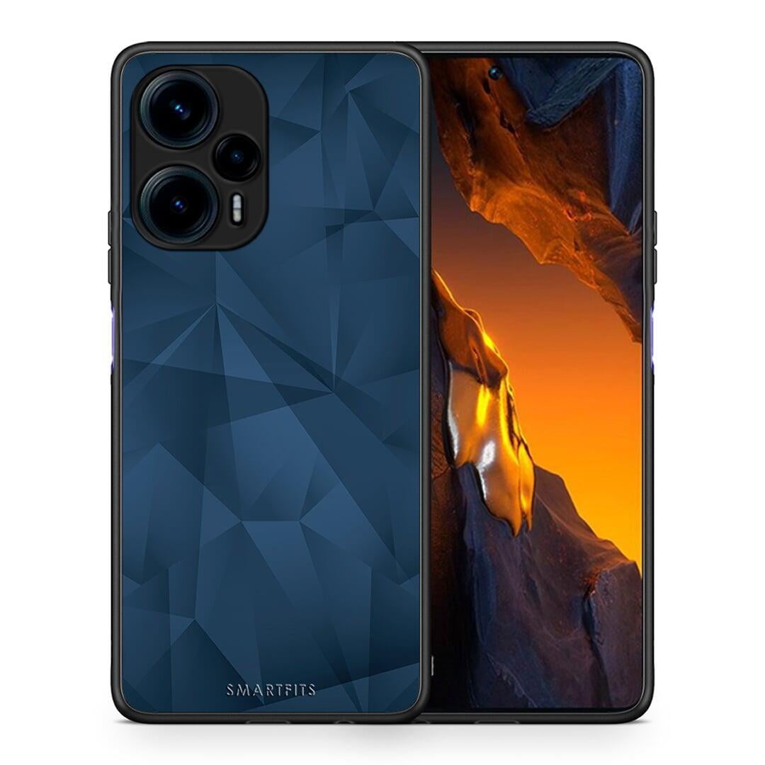 Θήκη Xiaomi Poco F5 5G Geometric Blue Abstract από τη Smartfits με σχέδιο στο πίσω μέρος και μαύρο περίβλημα | Xiaomi Poco F5 5G Geometric Blue Abstract Case with Colorful Back and Black Bezels