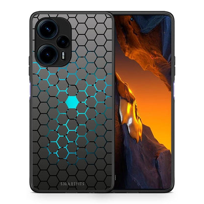 Θήκη Xiaomi Poco F5 5G Geometric Hexagonal από τη Smartfits με σχέδιο στο πίσω μέρος και μαύρο περίβλημα | Xiaomi Poco F5 5G Geometric Hexagonal Case with Colorful Back and Black Bezels