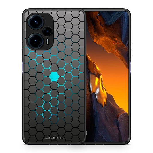Θήκη Xiaomi Poco F5 5G Geometric Hexagonal από τη Smartfits με σχέδιο στο πίσω μέρος και μαύρο περίβλημα | Xiaomi Poco F5 5G Geometric Hexagonal Case with Colorful Back and Black Bezels