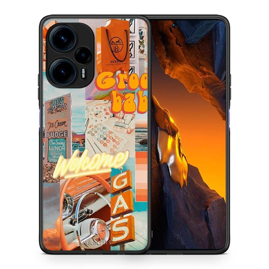 Θήκη Xiaomi Poco F5 5G Groovy Babe από τη Smartfits με σχέδιο στο πίσω μέρος και μαύρο περίβλημα | Xiaomi Poco F5 5G Groovy Babe Case with Colorful Back and Black Bezels
