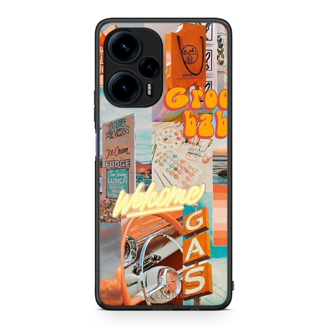 Θήκη Xiaomi Poco F5 5G Groovy Babe από τη Smartfits με σχέδιο στο πίσω μέρος και μαύρο περίβλημα | Xiaomi Poco F5 5G Groovy Babe Case with Colorful Back and Black Bezels