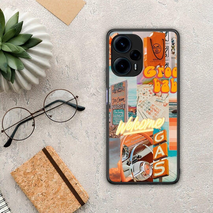 Θήκη Xiaomi Poco F5 5G Groovy Babe από τη Smartfits με σχέδιο στο πίσω μέρος και μαύρο περίβλημα | Xiaomi Poco F5 5G Groovy Babe Case with Colorful Back and Black Bezels