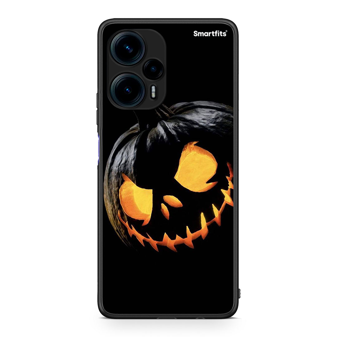 Θήκη Xiaomi Poco F5 5G Halloween Scary Pumpkin από τη Smartfits με σχέδιο στο πίσω μέρος και μαύρο περίβλημα | Xiaomi Poco F5 5G Halloween Scary Pumpkin Case with Colorful Back and Black Bezels