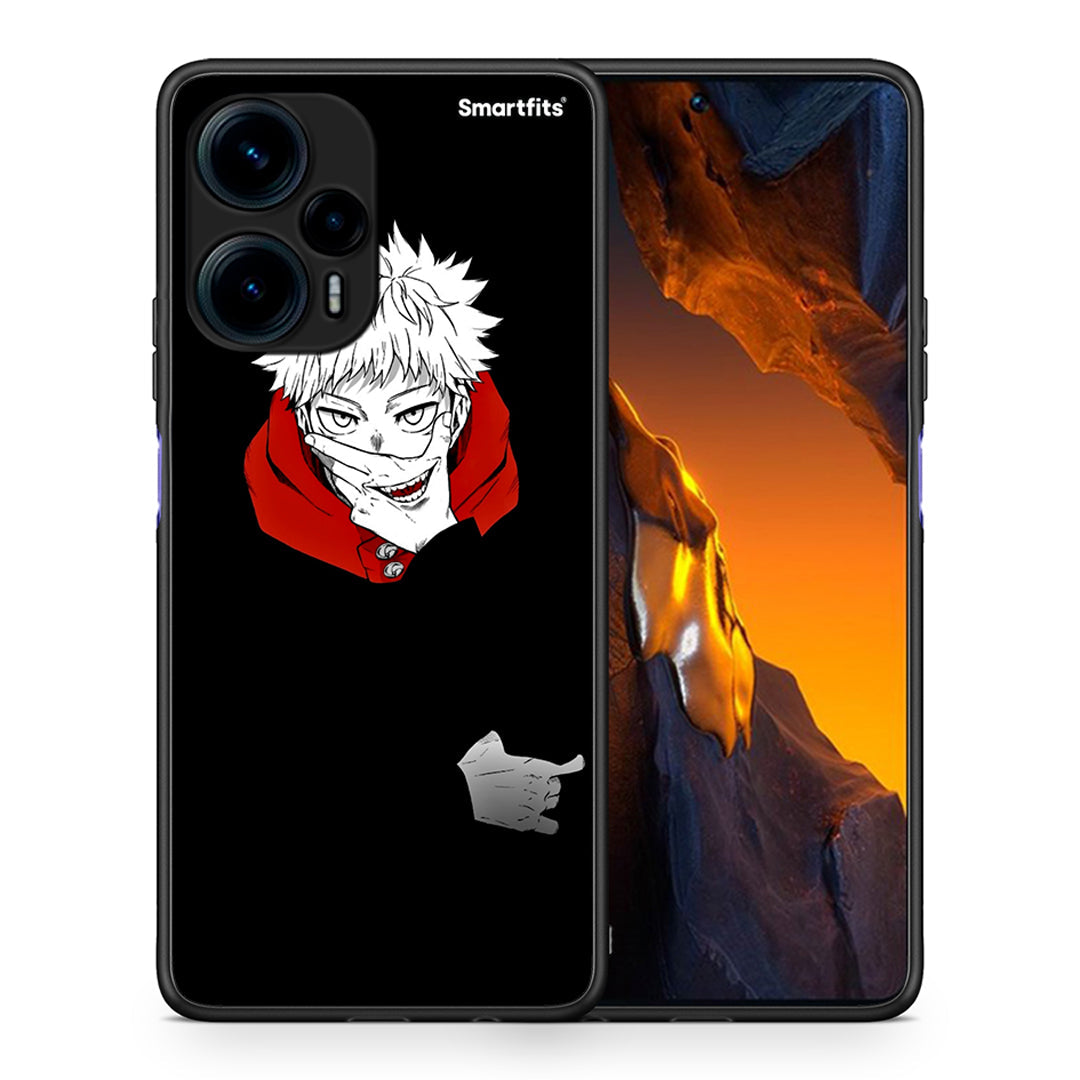 Θήκη Xiaomi Poco F5 5G Itadori Anime από τη Smartfits με σχέδιο στο πίσω μέρος και μαύρο περίβλημα | Xiaomi Poco F5 5G Itadori Anime Case with Colorful Back and Black Bezels