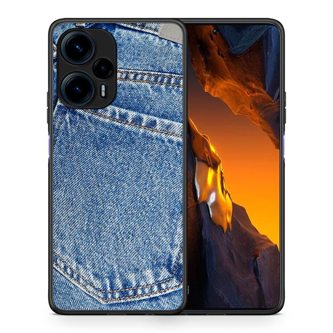 Θήκη Xiaomi Poco F5 5G Jeans Pocket από τη Smartfits με σχέδιο στο πίσω μέρος και μαύρο περίβλημα | Xiaomi Poco F5 5G Jeans Pocket Case with Colorful Back and Black Bezels