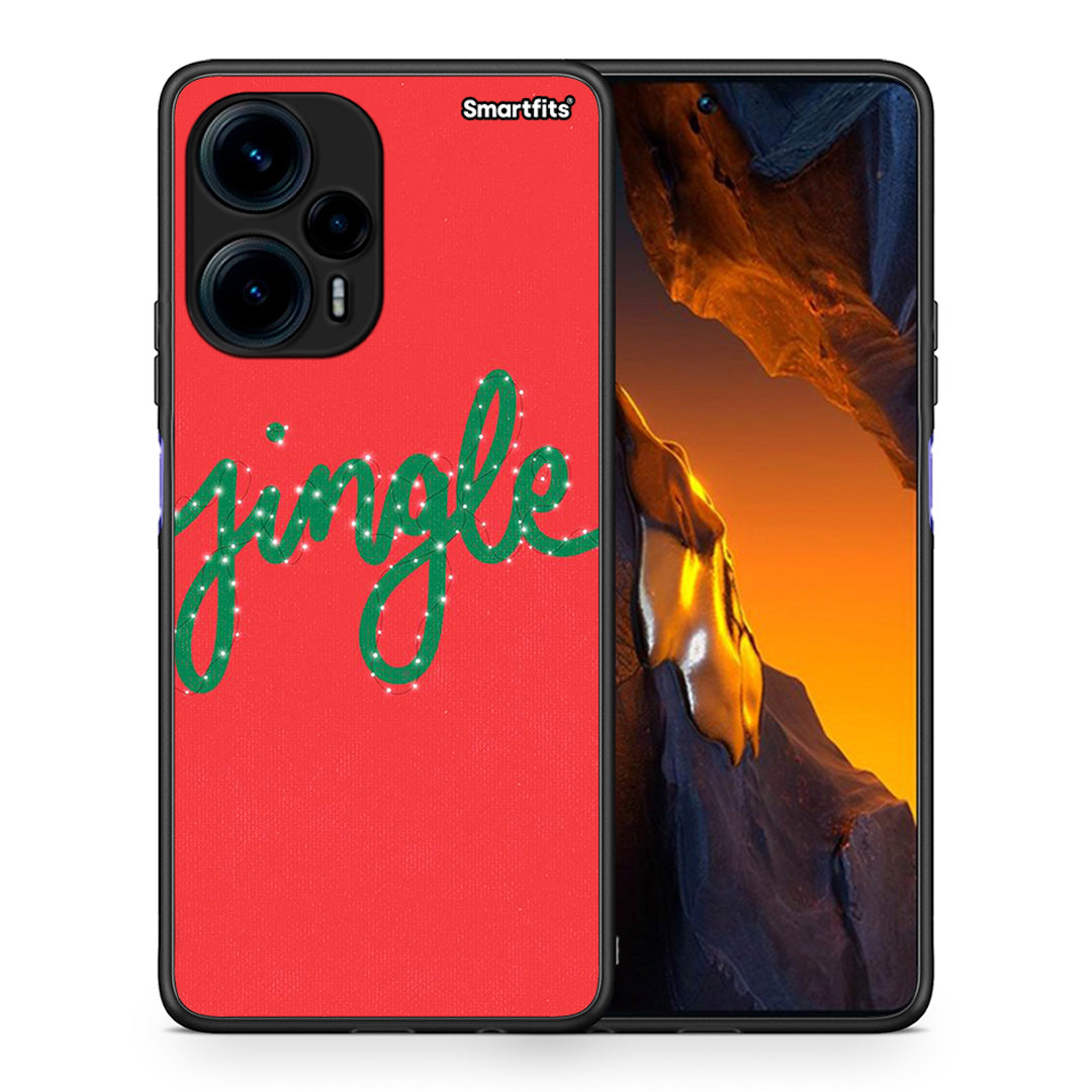 Θήκη Xiaomi Poco F5 5G Jingle Xmas από τη Smartfits με σχέδιο στο πίσω μέρος και μαύρο περίβλημα | Xiaomi Poco F5 5G Jingle Xmas Case with Colorful Back and Black Bezels