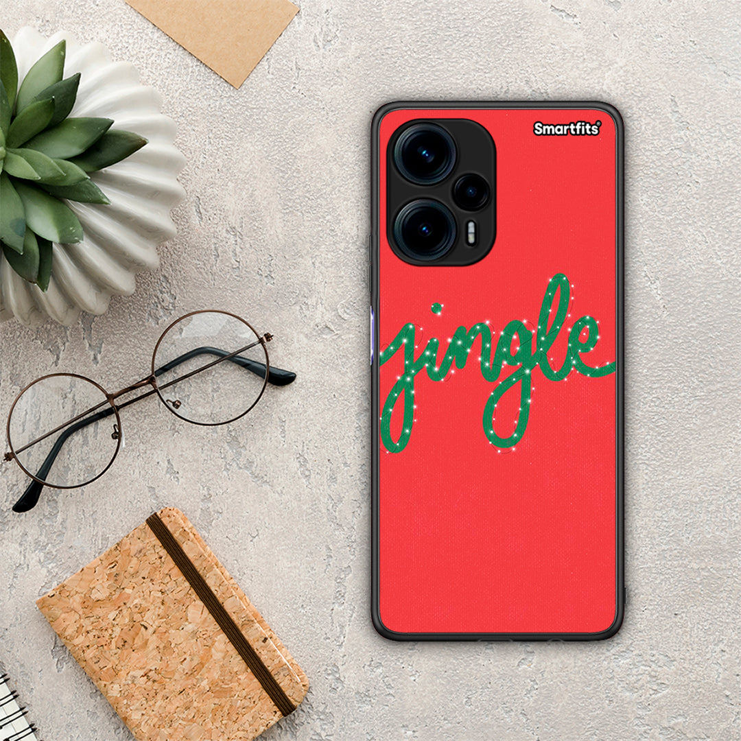 Θήκη Xiaomi Poco F5 5G Jingle Xmas από τη Smartfits με σχέδιο στο πίσω μέρος και μαύρο περίβλημα | Xiaomi Poco F5 5G Jingle Xmas Case with Colorful Back and Black Bezels