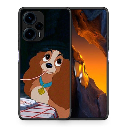 Θήκη Xiaomi Poco F5 5G Lady And Tramp 2 από τη Smartfits με σχέδιο στο πίσω μέρος και μαύρο περίβλημα | Xiaomi Poco F5 5G Lady And Tramp 2 Case with Colorful Back and Black Bezels