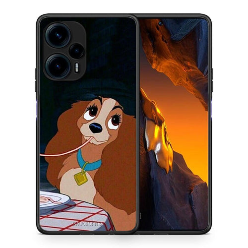 Θήκη Xiaomi Poco F5 5G Lady And Tramp 2 από τη Smartfits με σχέδιο στο πίσω μέρος και μαύρο περίβλημα | Xiaomi Poco F5 5G Lady And Tramp 2 Case with Colorful Back and Black Bezels