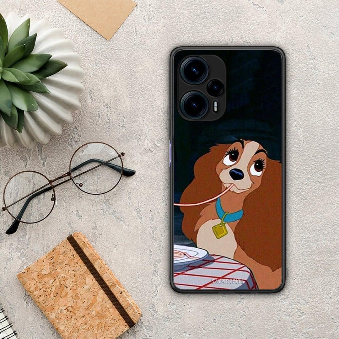 Θήκη Xiaomi Poco F5 5G Lady And Tramp 2 από τη Smartfits με σχέδιο στο πίσω μέρος και μαύρο περίβλημα | Xiaomi Poco F5 5G Lady And Tramp 2 Case with Colorful Back and Black Bezels