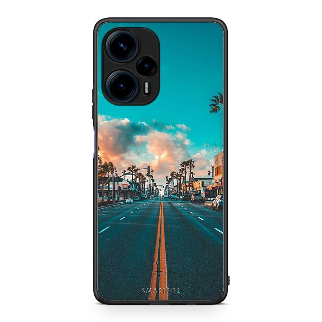 Θήκη Xiaomi Poco F5 5G Landscape City από τη Smartfits με σχέδιο στο πίσω μέρος και μαύρο περίβλημα | Xiaomi Poco F5 5G Landscape City Case with Colorful Back and Black Bezels