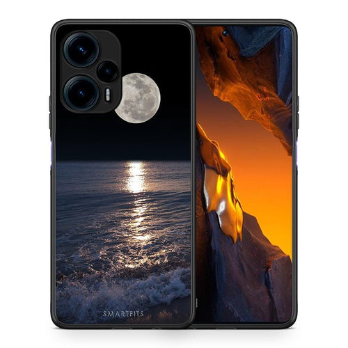 Θήκη Xiaomi Poco F5 5G Landscape Moon από τη Smartfits με σχέδιο στο πίσω μέρος και μαύρο περίβλημα | Xiaomi Poco F5 5G Landscape Moon Case with Colorful Back and Black Bezels