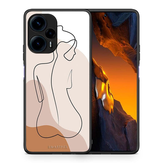 Θήκη Xiaomi Poco F5 5G LineArt Woman από τη Smartfits με σχέδιο στο πίσω μέρος και μαύρο περίβλημα | Xiaomi Poco F5 5G LineArt Woman Case with Colorful Back and Black Bezels