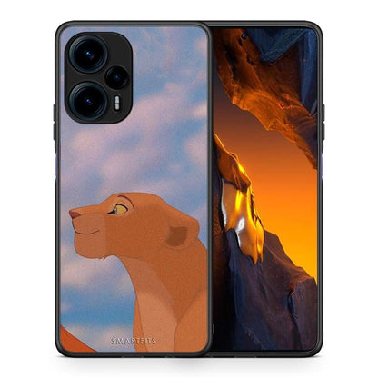 Θήκη Xiaomi Poco F5 5G Lion Love 2 από τη Smartfits με σχέδιο στο πίσω μέρος και μαύρο περίβλημα | Xiaomi Poco F5 5G Lion Love 2 Case with Colorful Back and Black Bezels