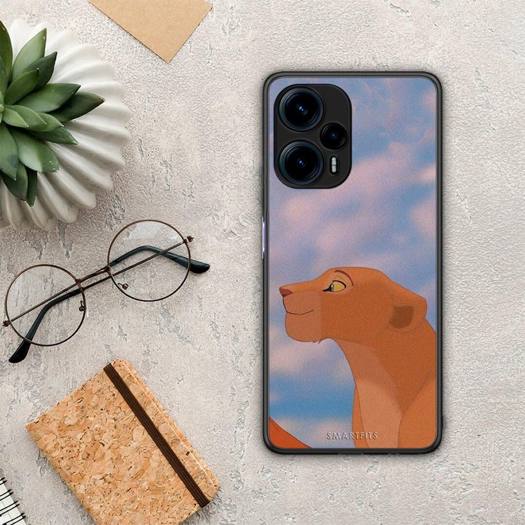 Θήκη Xiaomi Poco F5 5G Lion Love 2 από τη Smartfits με σχέδιο στο πίσω μέρος και μαύρο περίβλημα | Xiaomi Poco F5 5G Lion Love 2 Case with Colorful Back and Black Bezels