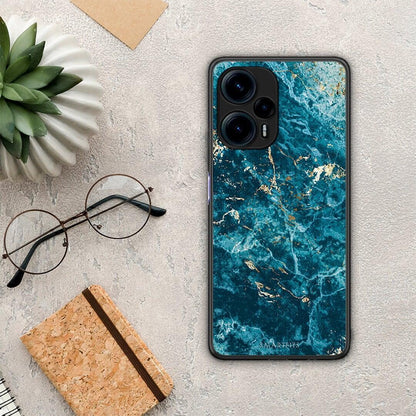 Θήκη Xiaomi Poco F5 5G Marble Blue από τη Smartfits με σχέδιο στο πίσω μέρος και μαύρο περίβλημα | Xiaomi Poco F5 5G Marble Blue Case with Colorful Back and Black Bezels