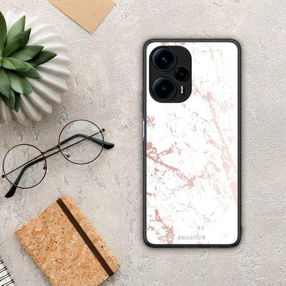 Θήκη Xiaomi Poco F5 5G Marble Pink Splash από τη Smartfits με σχέδιο στο πίσω μέρος και μαύρο περίβλημα | Xiaomi Poco F5 5G Marble Pink Splash Case with Colorful Back and Black Bezels