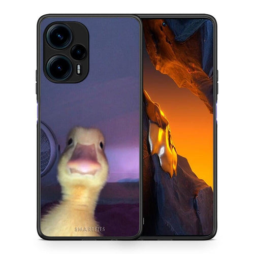 Θήκη Xiaomi Poco F5 5G Meme Duck από τη Smartfits με σχέδιο στο πίσω μέρος και μαύρο περίβλημα | Xiaomi Poco F5 5G Meme Duck Case with Colorful Back and Black Bezels