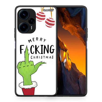 Θήκη Xiaomi Poco F5 5G Merry F Xmas από τη Smartfits με σχέδιο στο πίσω μέρος και μαύρο περίβλημα | Xiaomi Poco F5 5G Merry F Xmas Case with Colorful Back and Black Bezels