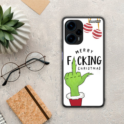 Θήκη Xiaomi Poco F5 5G Merry F Xmas από τη Smartfits με σχέδιο στο πίσω μέρος και μαύρο περίβλημα | Xiaomi Poco F5 5G Merry F Xmas Case with Colorful Back and Black Bezels