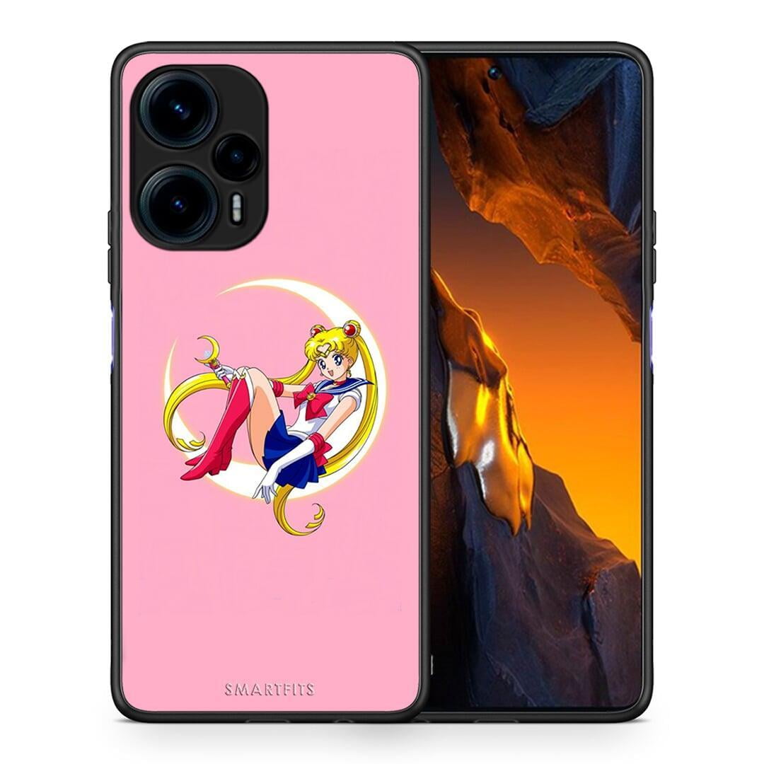 Θήκη Xiaomi Poco F5 5G Moon Girl από τη Smartfits με σχέδιο στο πίσω μέρος και μαύρο περίβλημα | Xiaomi Poco F5 5G Moon Girl Case with Colorful Back and Black Bezels