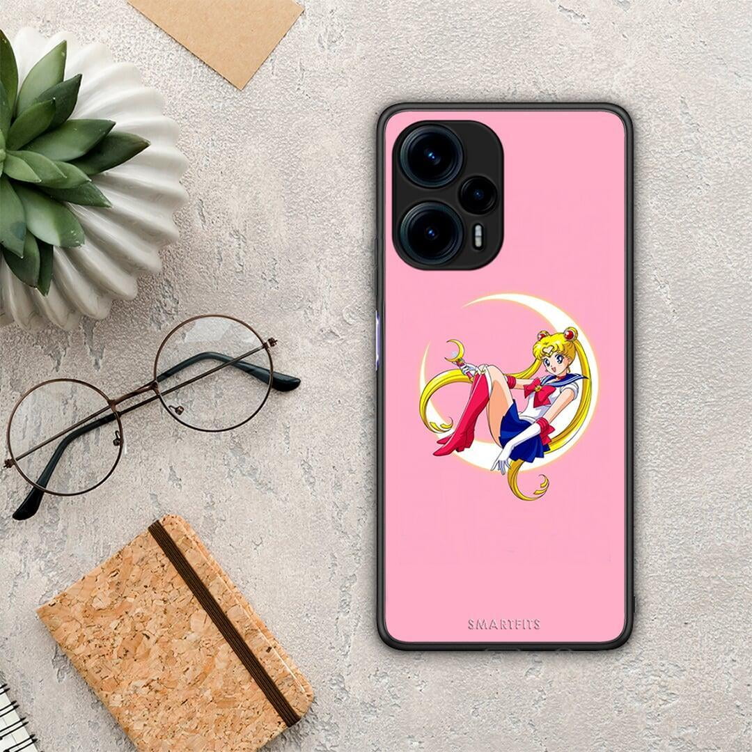 Θήκη Xiaomi Poco F5 5G Moon Girl από τη Smartfits με σχέδιο στο πίσω μέρος και μαύρο περίβλημα | Xiaomi Poco F5 5G Moon Girl Case with Colorful Back and Black Bezels
