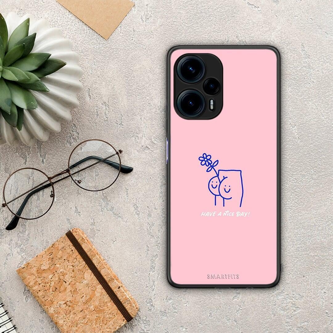 Θήκη Xiaomi Poco F5 5G Nice Day από τη Smartfits με σχέδιο στο πίσω μέρος και μαύρο περίβλημα | Xiaomi Poco F5 5G Nice Day Case with Colorful Back and Black Bezels