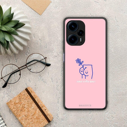 Θήκη Xiaomi Poco F5 5G Nice Day από τη Smartfits με σχέδιο στο πίσω μέρος και μαύρο περίβλημα | Xiaomi Poco F5 5G Nice Day Case with Colorful Back and Black Bezels