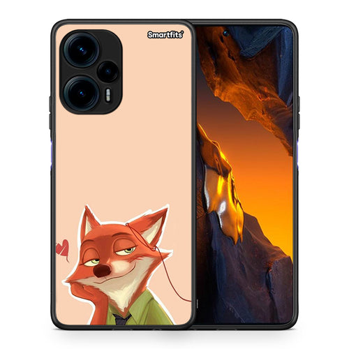 Θήκη Xiaomi Poco F5 5G Nick Wilde And Judy Hopps Love 1 από τη Smartfits με σχέδιο στο πίσω μέρος και μαύρο περίβλημα | Xiaomi Poco F5 5G Nick Wilde And Judy Hopps Love 1 Case with Colorful Back and Black Bezels