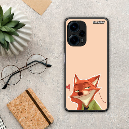Θήκη Xiaomi Poco F5 5G Nick Wilde And Judy Hopps Love 1 από τη Smartfits με σχέδιο στο πίσω μέρος και μαύρο περίβλημα | Xiaomi Poco F5 5G Nick Wilde And Judy Hopps Love 1 Case with Colorful Back and Black Bezels